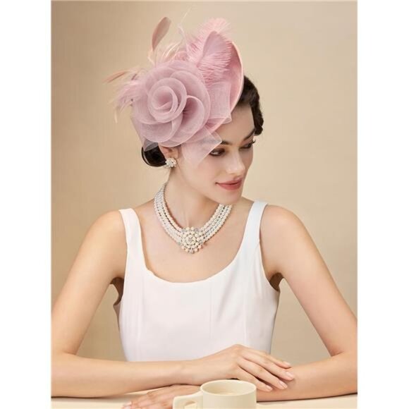 Accessories - Flower Tea Party Fascinators for Women, Pink